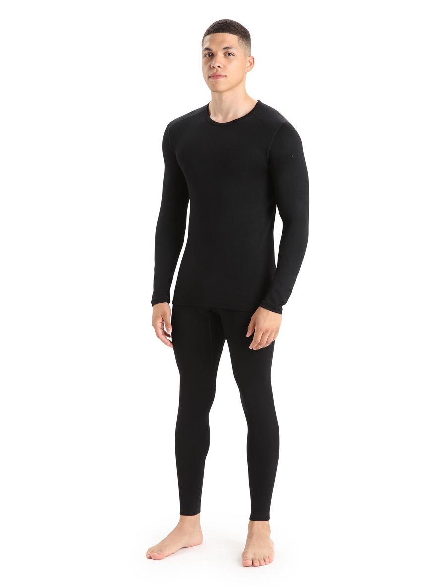 Base Layers Icebreaker Merino 260 Tech Long Sleeve Crewe Thermal Top Męskie Czarne | PL 1549QMAZ